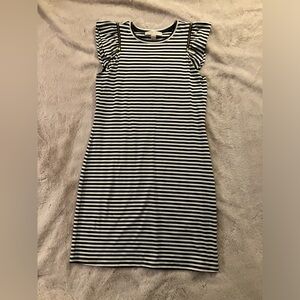 NWT Michael Kors Striped Olive Green and White Dress